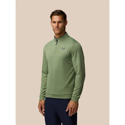 Golf Club Classic 1/4 Zip Debossed Top - Thyme