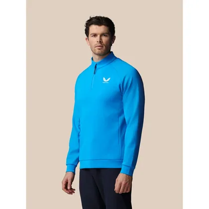 Men’s Golf Flex Debossed Quarter Zip Long Sleeve Top - Blue