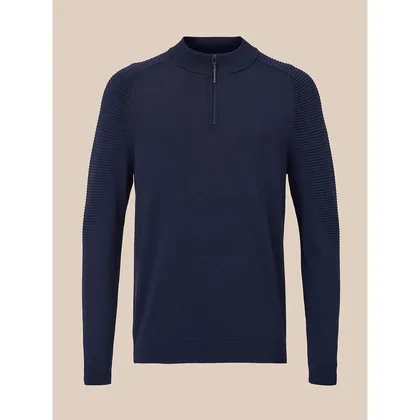 Men's Golf Knitted Quarter Zip Top - Navy