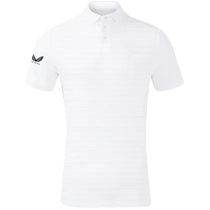 CASTORE PINNACLE PIQUE STRIPE GOLF POLO SHIRT - WHITE