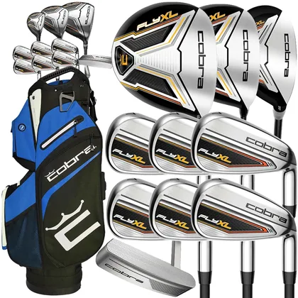 COBRA 2026 FLY XL2 COMPLETE GOLF SET +BLACK-BLUE CART BAG / STEEL / RIGHT HAND