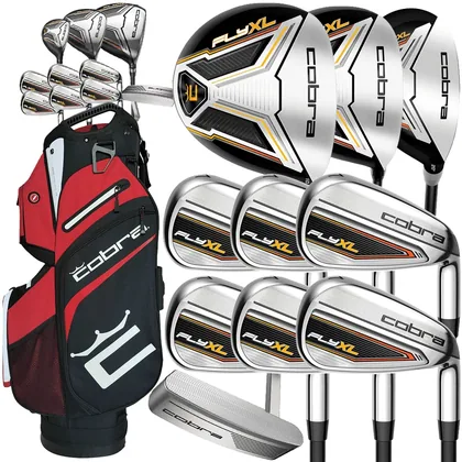 COBRA 2026 FLY XL2 COMPLETE GOLF SET +BLACK-RED CART BAG / STEEL / RIGHT HAND