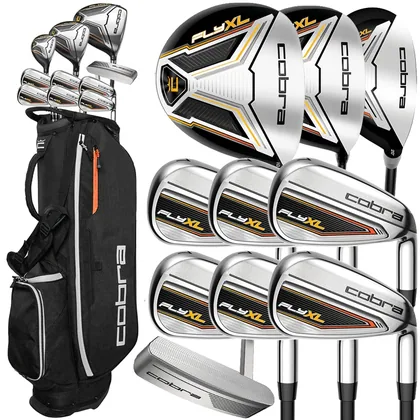 COBRA 2026 FLY XL2 COMPLETE GOLF SET +STAND BAG / STEEL / RIGHT HAND -1″ SHORTER