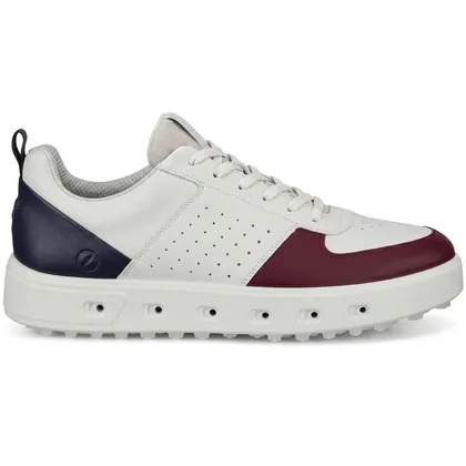ECCO 2026 STREET 720 GOLF SHOES – DARK RUBY / WHITE / MARINE