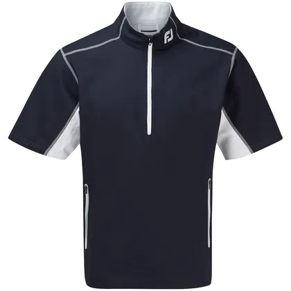 FOOTJOY 1/2 ZIP SHORT SLEEVE WIND SHIRT 84498 - NAVY / WHITE