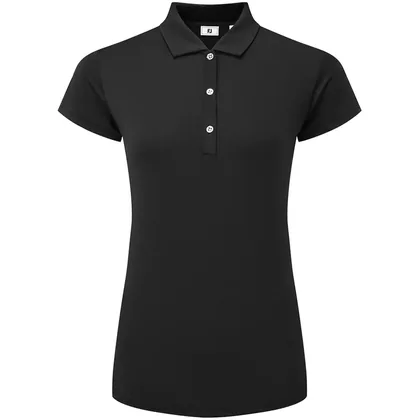 FOOTJOY 2026 CAP SLEEVE LISLE LADIES GOLF POLO SHIRT 34198 - BLACK