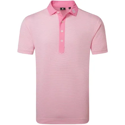 FOOTJOY 2026 FEEDER STRIPE PIQUE GOLF POLO SHIRT 39247 - PINK POP