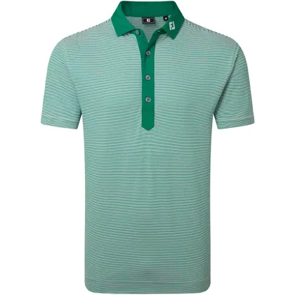 FOOTJOY 2026 FEEDER STRIPE PIQUE GOLF POLO SHIRT 39248 - FIELD GREEN