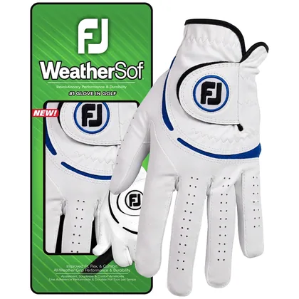 FOOTJOY 2026 MENS WEATHERSOF GOLF GLOVE - WHITE / BLUE