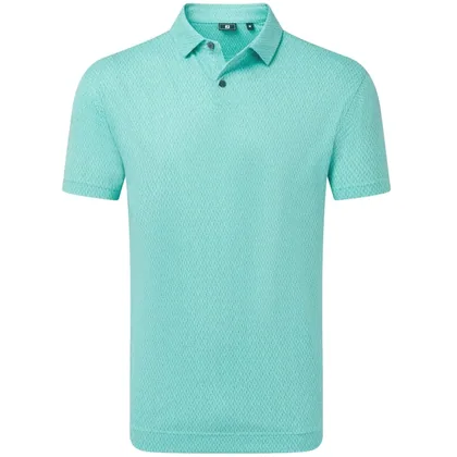 FOOTJOY 2026 MODERNIST GEO PIQUE GOLF POLO SHIRT 39351 - BLUE REEF / SEAGLASS