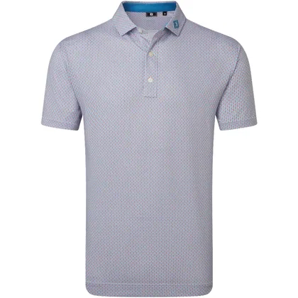 FOOTJOY 2026 NAUTICAL FLAG PRINT LISLE GOLF POLO SHIRT 39260 - NANTUCKET RED / COASTAL BLUE