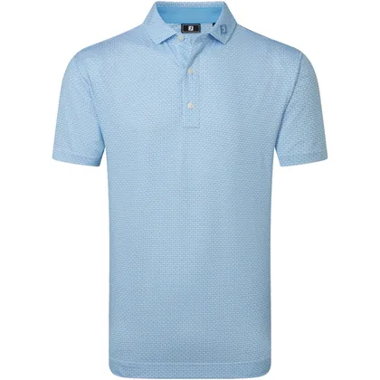 FOOTJOY 2026 NAUTICAL FLAG PRINT LISLE GOLF POLO SHIRT 39261 - BLUE REEF / DEEP REEF