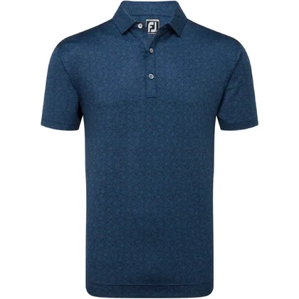 FOOTJOY 2026 PAINTED FLORAL LISLE GOLF POLO SHIRT 81617 - NAVY