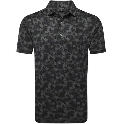 FOOTJOY 2026 POP CAMO LISLE GOLF POLO SHIRT 34063 - BLACK
