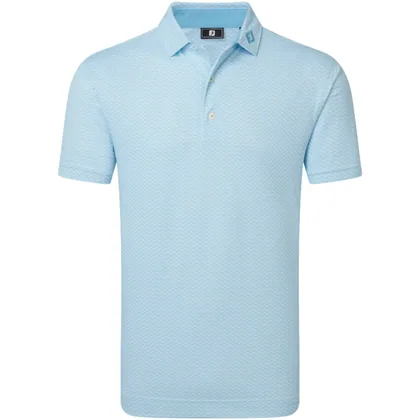 FOOTJOY 2026 SCALLOP GEO PIQUE GOLF POLO SHIRT 39239 - BLUE REEF