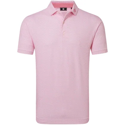 FOOTJOY 2026 SCALLOP GEO PIQUE GOLF POLO SHIRT 39240 - PINK POP