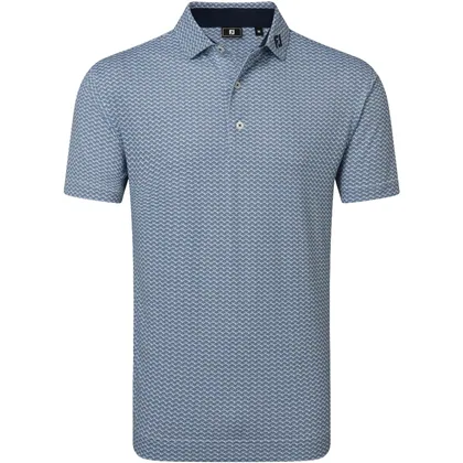 FOOTJOY 2026 SCALLOP GEO PIQUE GOLF POLO SHIRT 39241 - NAVY