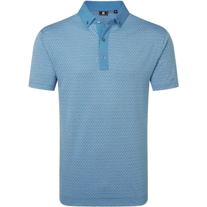 FOOTJOY 2026 STAR GEO JACQUARD GOLF POLO SHIRT 39256 - COASTAL BLUE