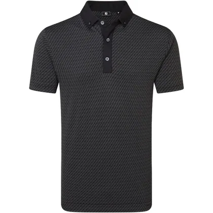 FOOTJOY 2026 STAR GEO JACQUARD GOLF POLO SHIRT 39258 - BLACK