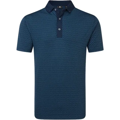 FOOTJOY 2026 STAR GEO JACQUARD GOLF POLO SHIRT 39259 - NAVY