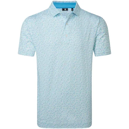 FOOTJOY 2026 SURFS UP PRINT GOLF POLO SHIRT 39250 - DEEP REEF / WHITE