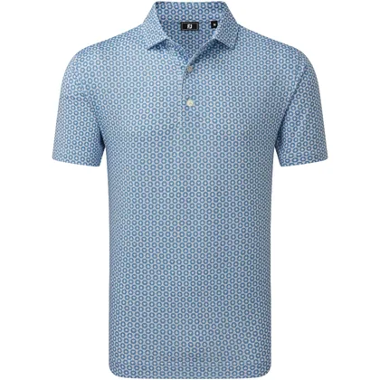 FOOTJOY 2026 VEGAS MARKER LISLE GOLF POLO SHIRT 40937 - WHITE / RIVIERA / PEACH