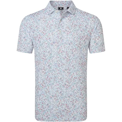 FOOTJOY 2026 WATERCOLOUR FLORAL PRINT GOLF POLO SHIRT 39272 - WHITE / CHAMBRAY