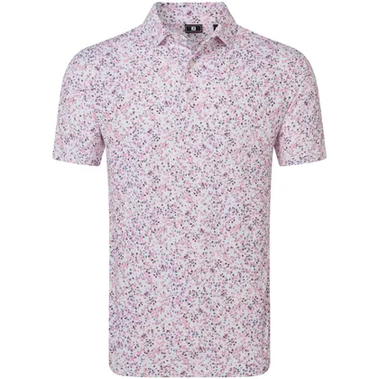 FOOTJOY 2026 WATERCOLOUR FLORAL PRINT GOLF POLO SHIRT 39273 - WHITE / PINK POP
