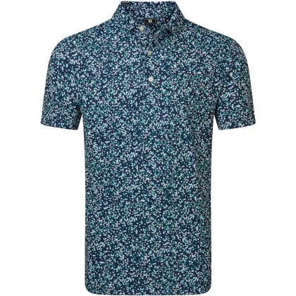 FOOTJOY 2026 WATERCOLOUR FLORAL PRINT GOLF POLO SHIRT 39274 - NAVY / FIELD GREEN