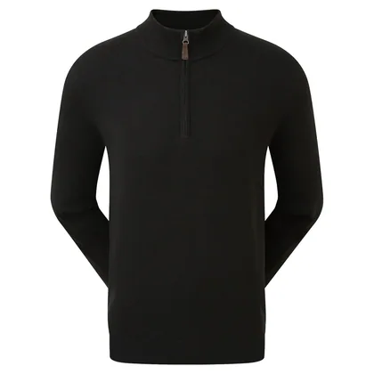 FOOTJOY 2026 WOOL BLEND 1/2 ZIP GOLF PULLOVER 90137 - BLACK