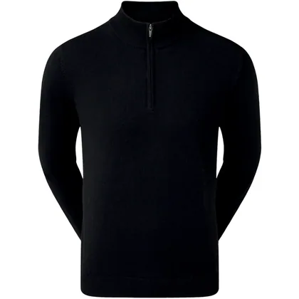 FOOTJOY 2026 WOOL BLEND LINED 1/2 ZIP GOLF PULLOVER 90207 - BLACK