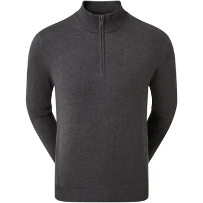 FOOTJOY 2026 WOOL BLEND LINED 1/2 ZIP GOLF PULLOVER 90212 - HEATHER CHARCOAL