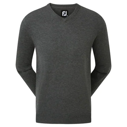FOOTJOY 2026 WOOL BLEND V NECK GOLF PULLOVER 90131 - HEATHER CHARCOAL