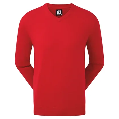 FOOTJOY 2026 WOOL BLEND V NECK GOLF PULLOVER 90132 - RED