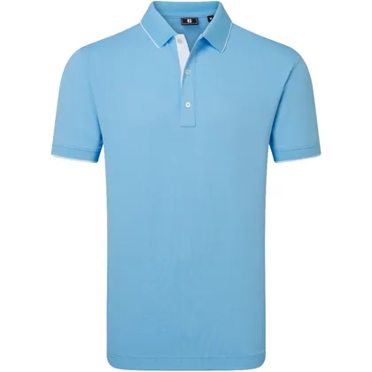 FOOTJOY 2026 WORDMARK PIQUE GOLF POLO SHIRT 39276 - BLUE REEF