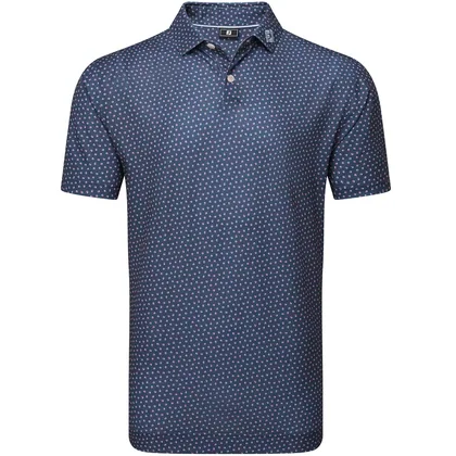 FOOTJOY BOUNCE PRINT PIQUE GOLF POLO SHIRT 34036 - DARK DENIM