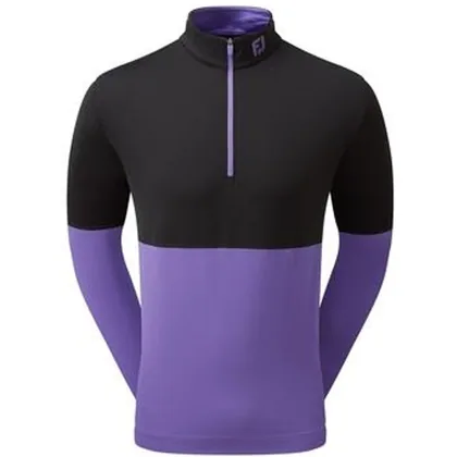 FootJoy Colour Block Midlayer Golf Sweater - Black/Violet