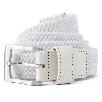 FootJoy FJ Braided Golf Belt White 69491