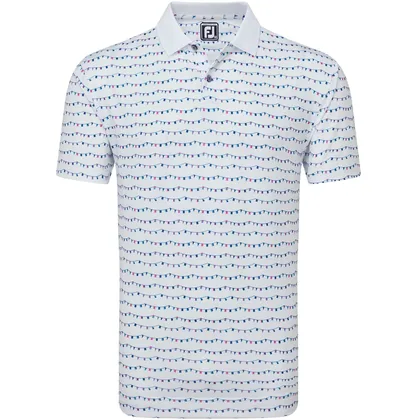 FOOTJOY FLAG BANNER GOLF POLO SHIRT 81585 - WHITE