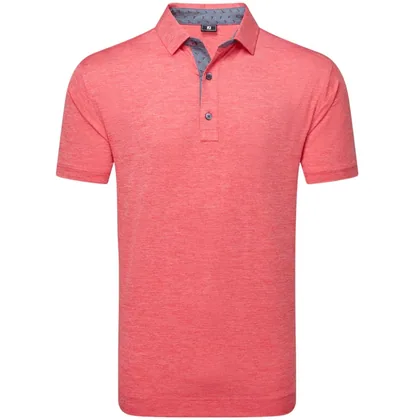 FOOTJOY HEATHER LISLE TRIM GOLF POLO SHIRT 34071 - HIBISCUS
