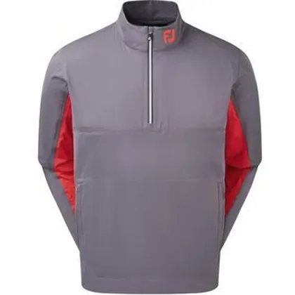 FootJoy HydroKnit 1/2 Zip Waterproof Golf Jacket - Charcoal/Red
