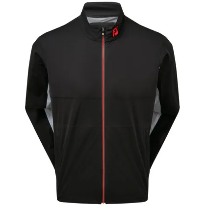 FOOTJOY HYDROKNIT WATERPROOF RAIN JACKET 87980 - BLACK / GREY / RED