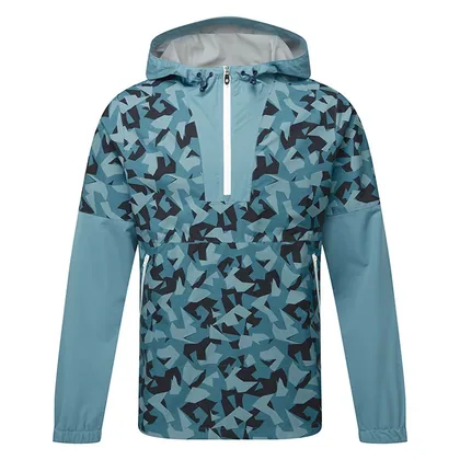 FootJoy HydroLite X 1/2 Zip Hooded Waterproof Golf Jacket Storm Camo 41695