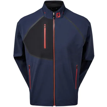 FOOTJOY HYDROTOUR WATERPROOF GOLF RAIN JACKET 87972 - NAVY / BLACK / RED