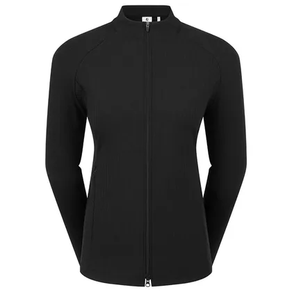 FootJoy Ladies Full Zip Rib Golf Midlayer Black 39411