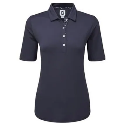 FootJoy Ladies Half-Sleeve Solid Pique Polo - Navy