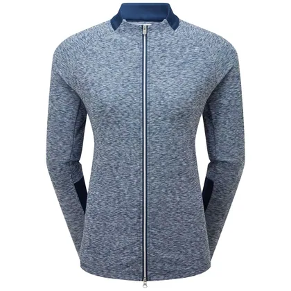 FootJoy Ladies Space Dye Thermal Full Zip Golf Midlayer Navy 31987