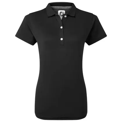 FootJoy Ladies Stretch Pique Solid Golf Polo Shirt Black 88492