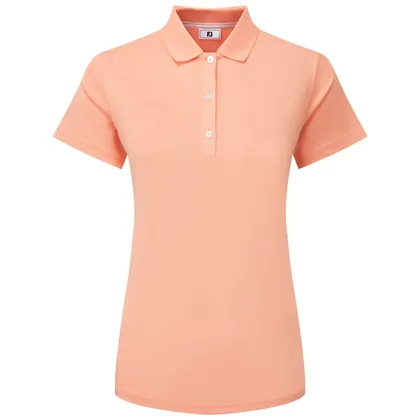 FootJoy Ladies Stretch Pique Solid Golf Polo Shirt Papaya 34194