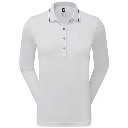 FootJoy Ladies Thermal Long Sleeved Golf Polo Shirt White 88000